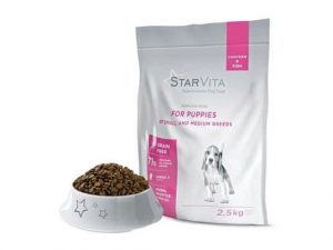 Mažų ir vidutinių veislių šuniukams (vištiena ir žuvis) 2,5 kg