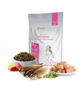 Mažų ir vidutinių veislių šuniukams (vištiena ir žuvis) 2,5 kg - Image 3